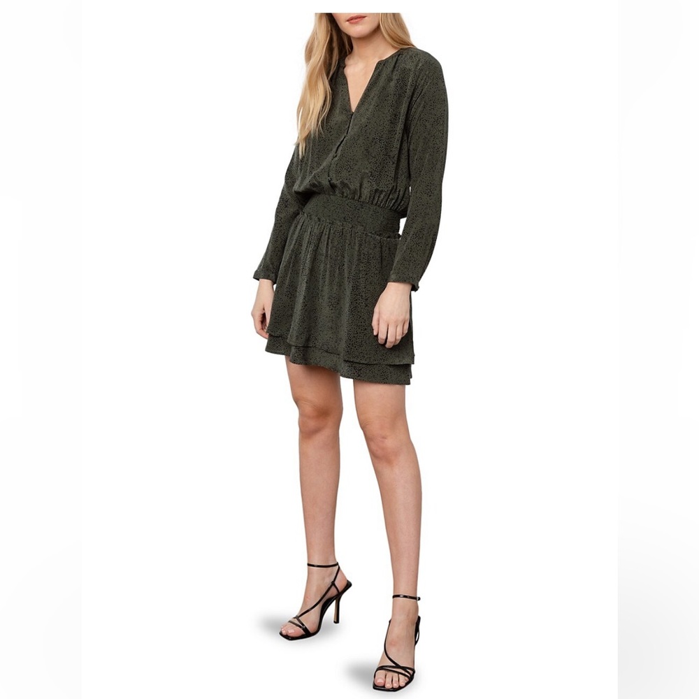 Rails Olive Green Long-Sleeve Mini Dress